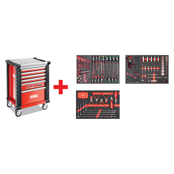 519 RS6/3MA - Chariot de course avec assortiment d'auto-réparation 495 MAA (155 pcs) - Usag - U05190627 519 RS6/3MA - Chariot de course avec assortiment d'auto-réparation 495 MAA (155 pcs) - Usag - U05190627